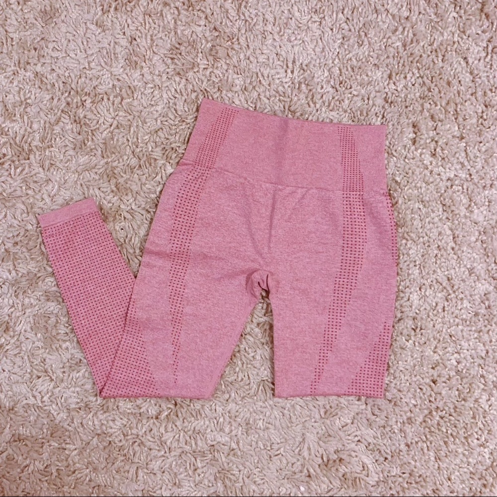 3Pc Pink Vital Seamless Set (Shorts,Leggings,Top) - Picture 4 of 5